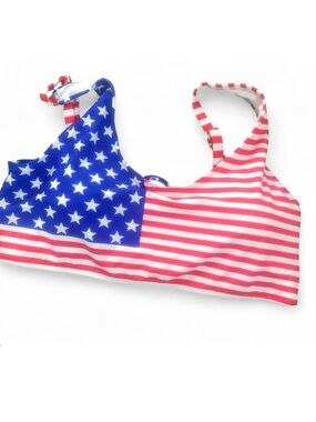 Xhilaration Target USA Swim Top Red White Blue Stars & Stripes July 4th XL